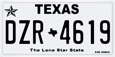 TX license plate DZR4619