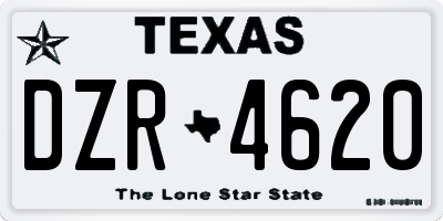 TX license plate DZR4620