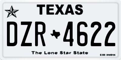 TX license plate DZR4622