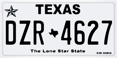 TX license plate DZR4627