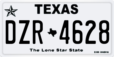 TX license plate DZR4628