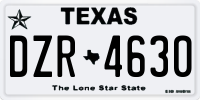 TX license plate DZR4630
