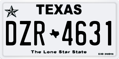 TX license plate DZR4631