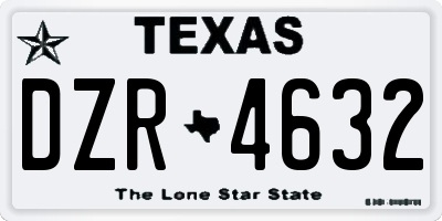 TX license plate DZR4632