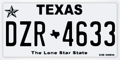 TX license plate DZR4633