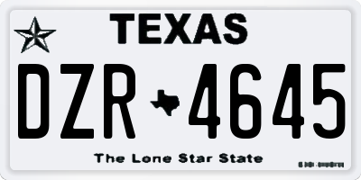 TX license plate DZR4645