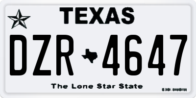 TX license plate DZR4647