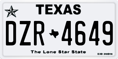TX license plate DZR4649