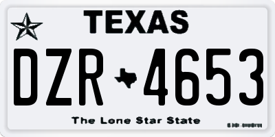 TX license plate DZR4653