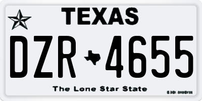 TX license plate DZR4655