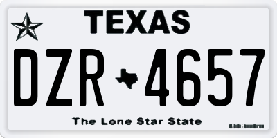 TX license plate DZR4657