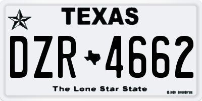 TX license plate DZR4662