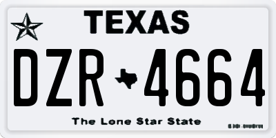 TX license plate DZR4664