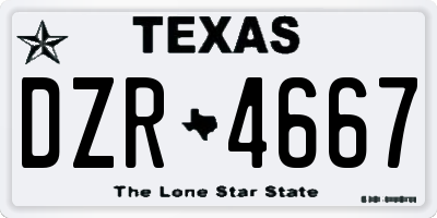 TX license plate DZR4667