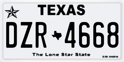 TX license plate DZR4668