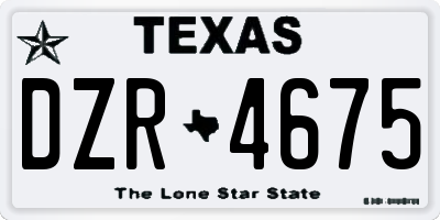TX license plate DZR4675