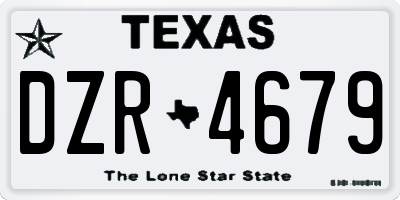 TX license plate DZR4679