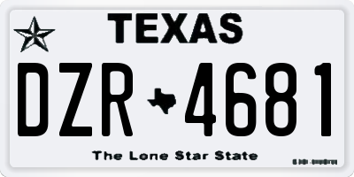 TX license plate DZR4681