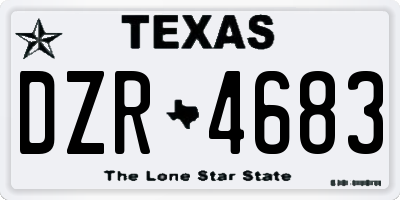 TX license plate DZR4683