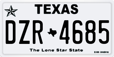 TX license plate DZR4685