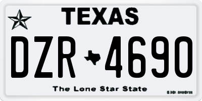 TX license plate DZR4690