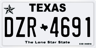 TX license plate DZR4691