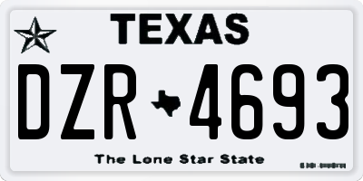 TX license plate DZR4693