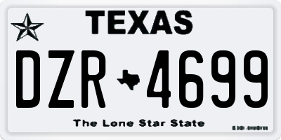 TX license plate DZR4699