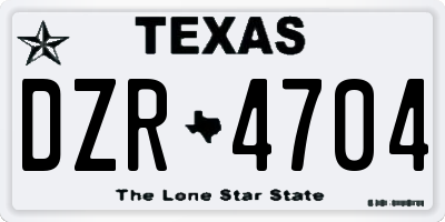 TX license plate DZR4704
