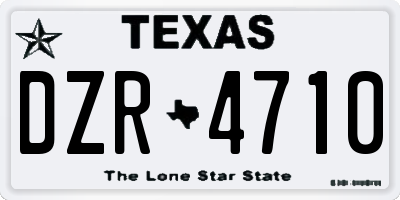 TX license plate DZR4710