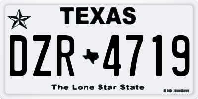 TX license plate DZR4719