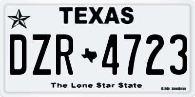 TX license plate DZR4723