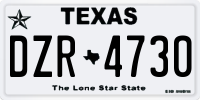 TX license plate DZR4730