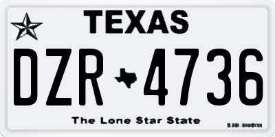 TX license plate DZR4736