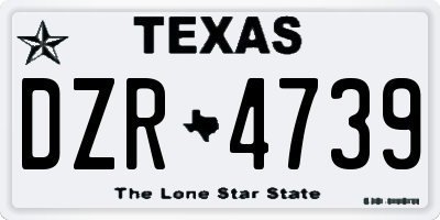 TX license plate DZR4739