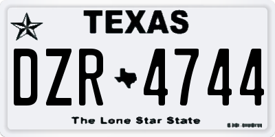 TX license plate DZR4744