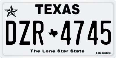 TX license plate DZR4745
