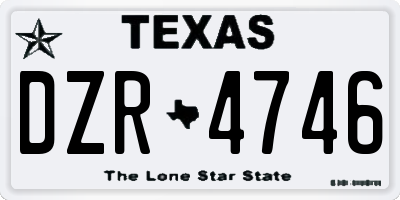 TX license plate DZR4746