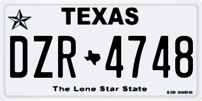 TX license plate DZR4748