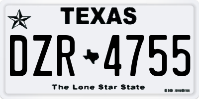 TX license plate DZR4755
