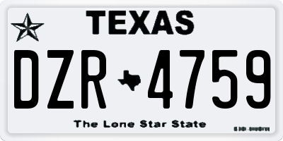 TX license plate DZR4759