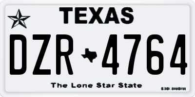 TX license plate DZR4764