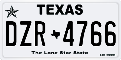 TX license plate DZR4766