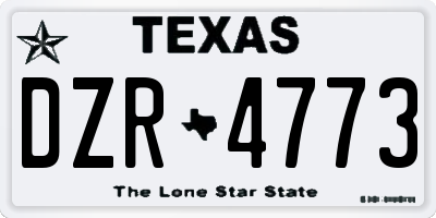 TX license plate DZR4773