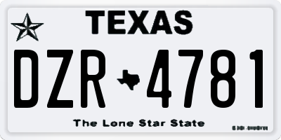 TX license plate DZR4781