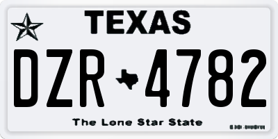 TX license plate DZR4782