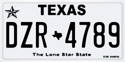 TX license plate DZR4789