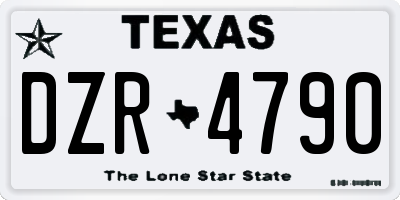 TX license plate DZR4790