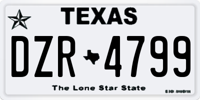 TX license plate DZR4799