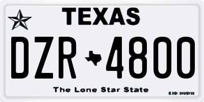 TX license plate DZR4800